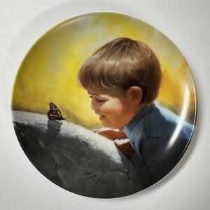 Donald Zolan Sunny Surprise Collector Plate Pemberton & Oakes 1989 Boy Butterfly
